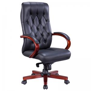 Офисное кресло Monaco Wood (EP-082 W Leather Black)