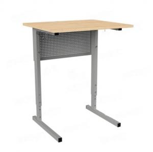 Стол ученический одноместный нерегулируемый с перфорированным экраном сер.Класс 2-4,3-5,4-6, 5-7 группы роста.